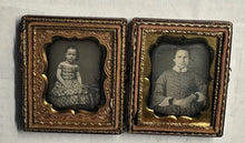 Load image into Gallery viewer, Two 1/9 1850s Daguerreotype of Little Girls / Sisters Matching Cases
