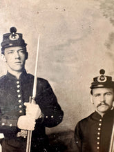 Load image into Gallery viewer, Original Tintype of Two Armed Soldiers
