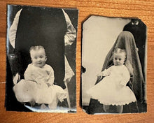 Load image into Gallery viewer, 2 Tintypes Hidden Mother + Hidden Father! Not Post Mortem Creepy &amp; Unusual Photo
