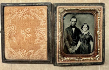 Load image into Gallery viewer, Rare Blind Man with his Wife 1850s 1860s Ruby Ambrotype 1/9 Plate
