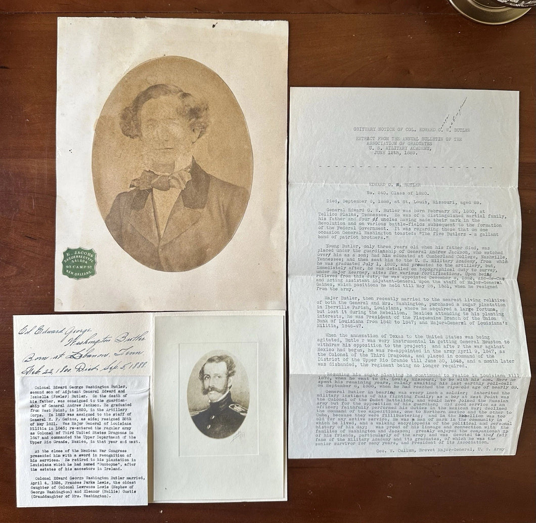 Mexican American War Colonel Edward G.W. Butler Photo Obituary New Orleans Rare