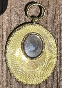Gold 1840s Daguerreotype Pendant with Hair - Possible Mourning Photo