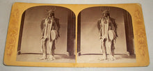 Load image into Gallery viewer, c1873 Rare Oglala Sioux Indian Chief Stereoview Photo / Smithsonian Institution
