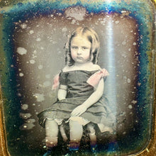 Load image into Gallery viewer, WELLMAN 1/6 Daguerreotype Cute Pouty Little Girl Tinted Pink Ribbons New York
