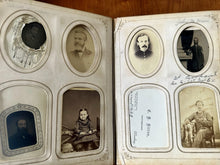 Load image into Gallery viewer, Large Leather Album with Civil War Soldiers ID'd 1860s CDV Tintype Photo
