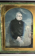 Load image into Gallery viewer, Tinted 1/4 Daguerreotype of Old Man with Walking Stick Pebbled Leather Case
