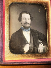 Load image into Gallery viewer, 1/6 Daguerreotype Handsome Goatee Beard Man Tinted Blue Tie / Cravat
