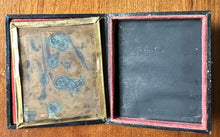 Load image into Gallery viewer, ID'd Handsome Young Man Tall Hair Freckles ++ GOLD HAIR PIN??? 1/6 Daguerreotype
