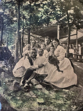 Load image into Gallery viewer, 5&quot; x 4&quot; - Excellent Outdoor Tintype Photo Victorian Picnic! 1800s Antique Tinted

