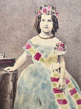 Load image into Gallery viewer, Beautiful Tinted ID'd Little Girl + FLUTINA Music Instrument 1860s CDV Photo NYC
