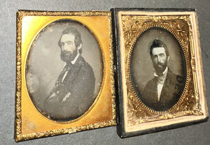 Two Self Portrait Daguerreotypes Chicago Boston Daguerreotypist GEO. FRUIN ID'd