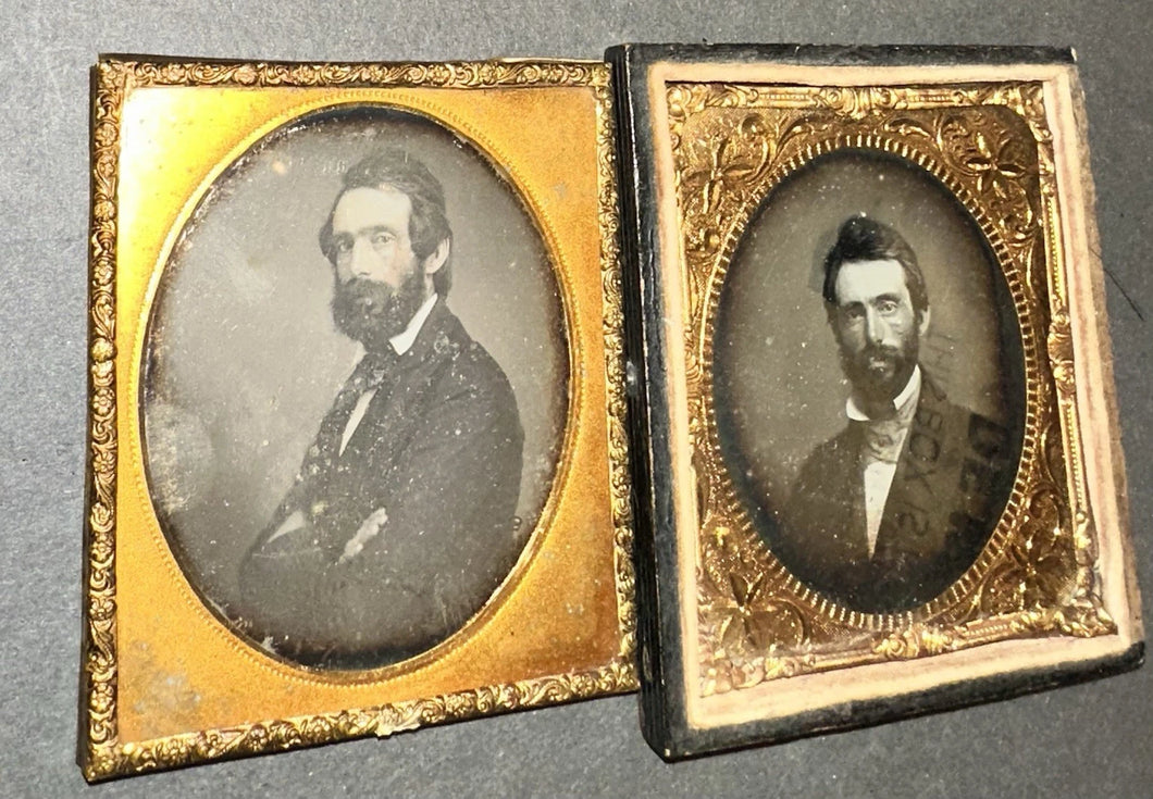 Two Self Portrait Daguerreotypes Chicago Boston Daguerreotypist GEO. FRUIN ID'd