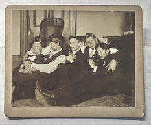 Load image into Gallery viewer, Antique Photo Group Of Men Hugging Cuddling On Floor Cabinet Photo Gay Int
