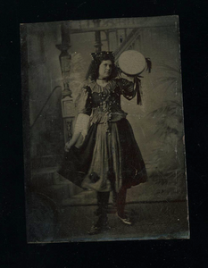 Woman Wearing Gypsy Costume ID'd 1800s Photo PETRICK Surname Antique