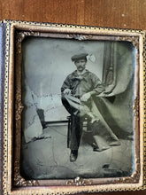 Load image into Gallery viewer, Civil War Sailor with Tax Stamp 1/6 Tintype Photo 1860s Original Navy Antique
