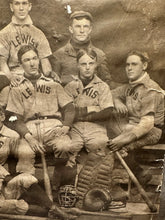 Load image into Gallery viewer, Large Antique LEWIS Baseball Team &amp; Manager - Maine? Photo Original
