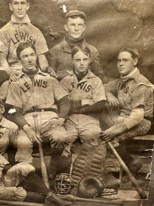 Large Antique LEWIS Baseball Team & Manager - Maine? Photo Original