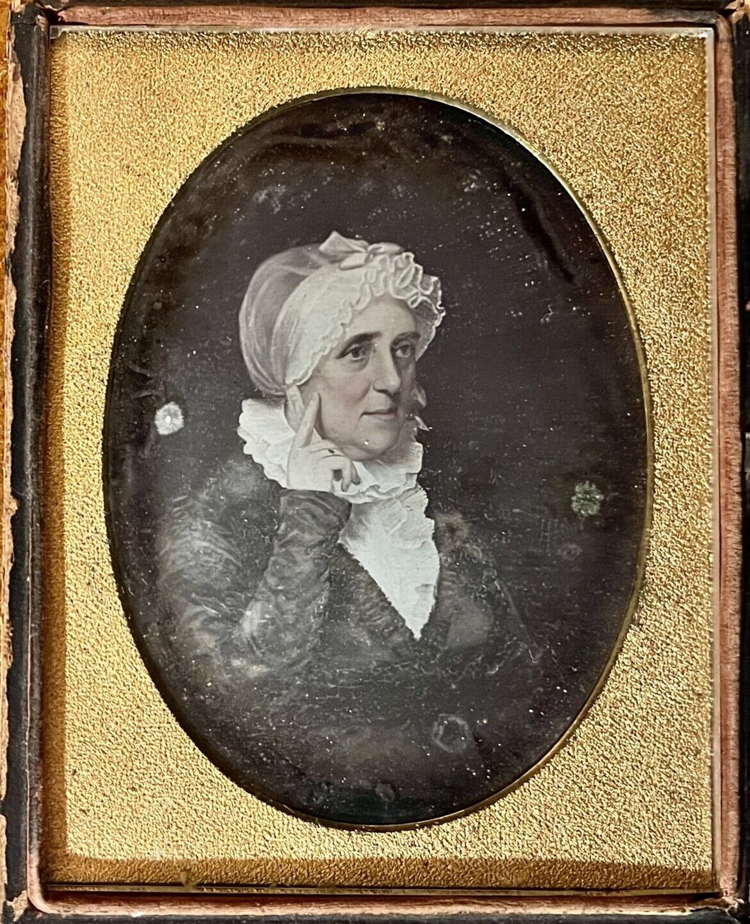 Half Plate Daguerreotype Painting of 1700s Woman