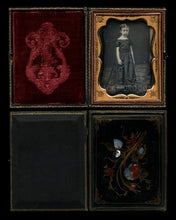 Load image into Gallery viewer, Daguerreotype Little Girl &amp; Posing Stand Window Light Very Rare MOP Case Photo
