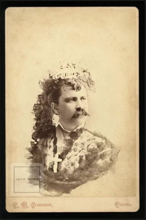 Man Dressed as Woman Prob Photographer Self Portrait UNUSUAL! Cabinet Card Gay
