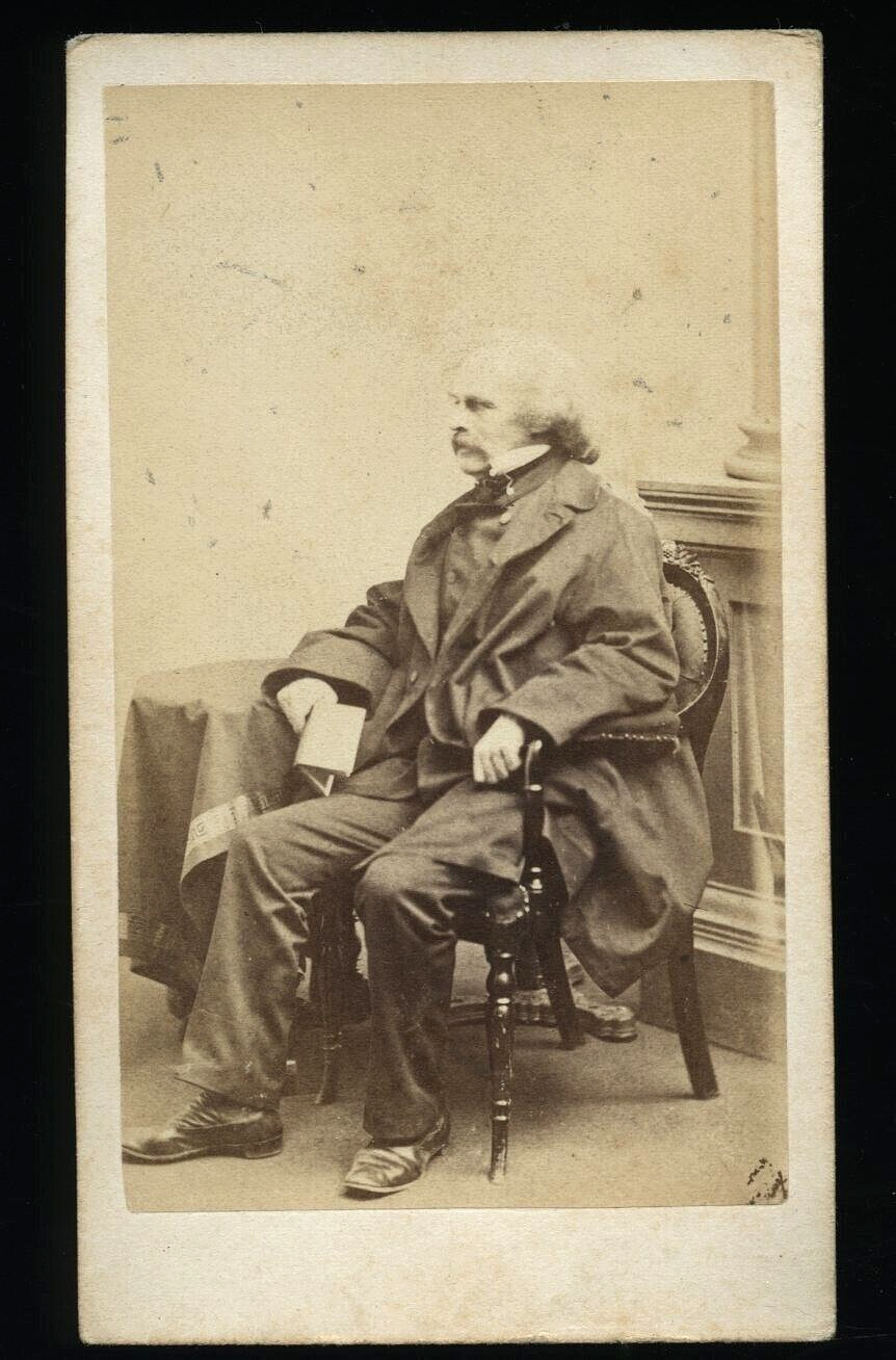 JW BLACK CDV PHOTO NATHANIEL HAWTHORNE AUTHOR OF THE SCARLET LETTER RARE 1860s