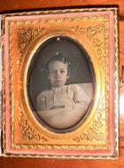 1/9 Daguerreotype of Sick or Dying Boy in Bed - Premortem / Post Mortem Int