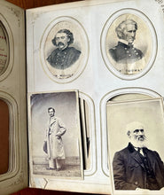 Load image into Gallery viewer, Large Leather Album with Civil War Soldiers ID'd 1860s CDV Tintype Photo
