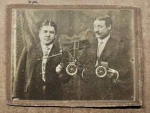 Load image into Gallery viewer, Antique Photo Salesmen Holding Miniature Farming Advertising / Patent Model Rare
