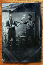 Load image into Gallery viewer, Two Men Put Up Dukes Over Bottle Of Whiskey / boxer Boxing 1800s photo Antique
