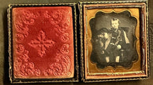 Load image into Gallery viewer, Little Boy Wearing Cape &amp; Fancy Winter Clothes 1/6 1850s Daguerreotype Photo
