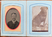 Load image into Gallery viewer, 1870s Photo Album including Dog Tintype &amp; CDV
