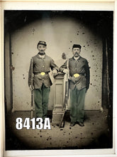 Load image into Gallery viewer, HALF PLATE Tintype Armed Civil War Soldiers
