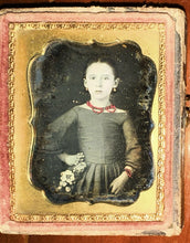 Load image into Gallery viewer, Tinted 1/9 Daguerreotype Cute Little Girl Hand on Hip Painted Jewelry
