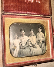 Load image into Gallery viewer, Four Sisters with Baskets &amp; Flowers Daguerreotype
