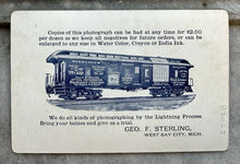 Load image into Gallery viewer, MICHIGAN SALVATION ARMY MUSICIANS BAND RAILROAD CAR GRAPHIC ANTIQUE PHOTO

