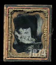 Load image into Gallery viewer, 1860s Post Mortem Ambrotype Photo Child in Carriage
