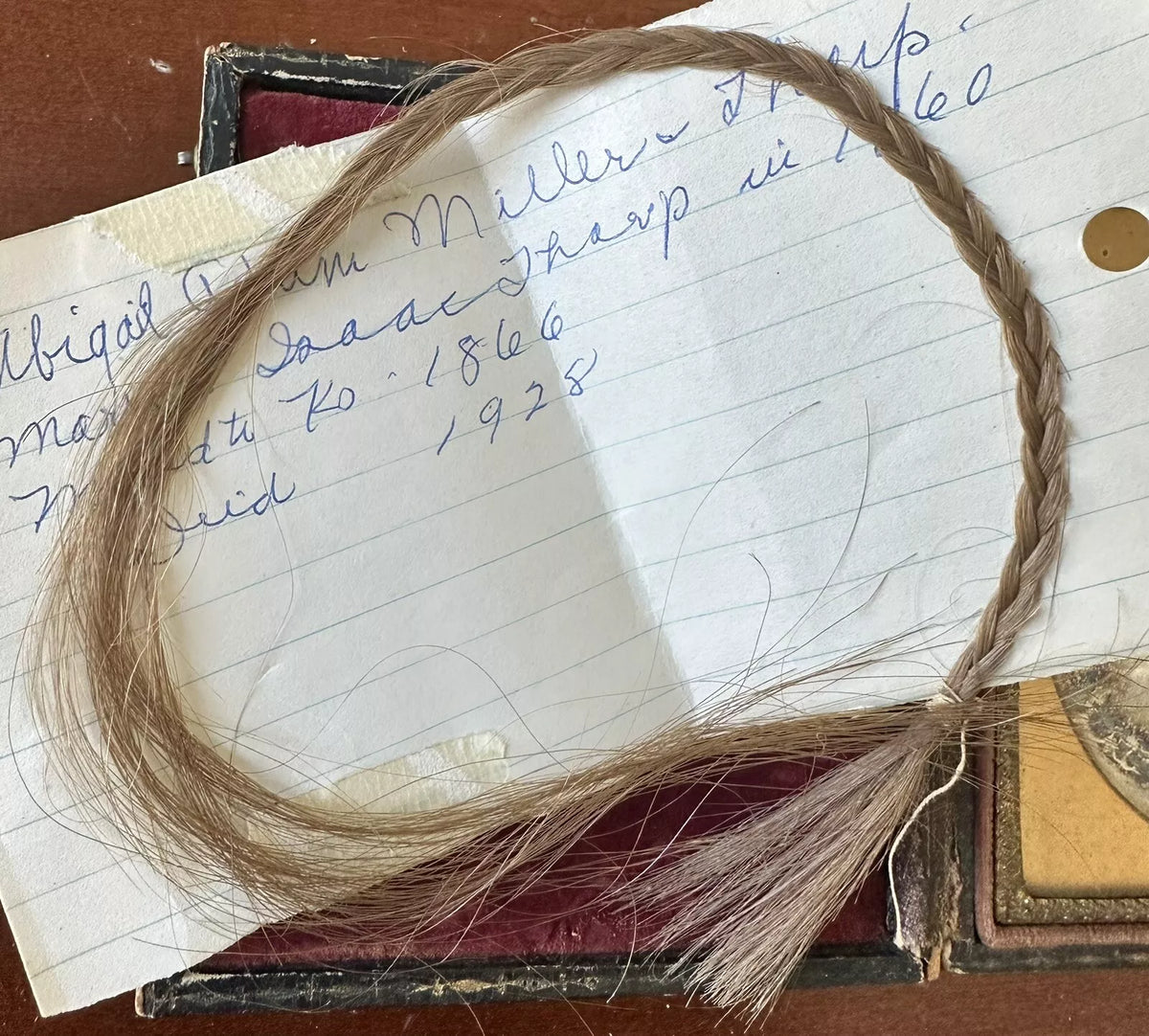 1/6 Daguerreotype Little Girl ID'd by Note + Braid of Hair - West Virg ...