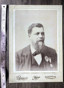 RARE 10x7 Inch Leavenworth Kansas Police Chief Sheriff Cabinet Card 1800s Photo