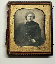 Load image into Gallery viewer, 1/6 Daguerreotype Woman Holding Intentionally Scratched Out Child Unusual Creepy
