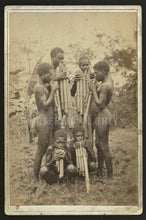 Load image into Gallery viewer, Rare 1800s Photo Native Solomon Islands Panpipe Musician Papua New Guinea Ethnic
