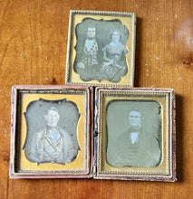 Load image into Gallery viewer, (THREE) 1/6 Plate Daguerreotypes Lot Men Women Man Woman
