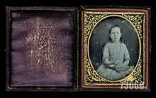 Load image into Gallery viewer, 1840s Philadelphia Style Paper Mat Daguerreotype Little Girl Holding Book 1/6
