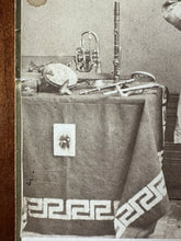 Load image into Gallery viewer, ID&#39;D Banjo Guitar Player Musician INDIANA 1880s Cabinet Card Photo
