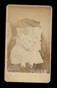 Post Mortem CDV Photo Child on Pillow- Danville Pennsylvania Thanatos Archive