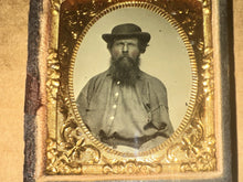 Load image into Gallery viewer, Civil War Era Ambrotype ID’d Missouri Man Soldier Or Miner 1860s Ambrotype Photo

