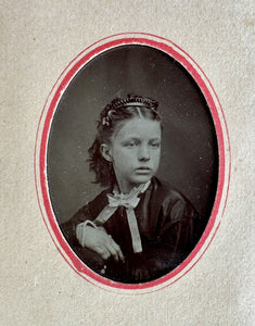 Best Friends White & African American Girls Taken Same Day Tintype Photos 1800s