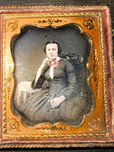 Load image into Gallery viewer, 1/6 Daguerreotype Beautiful Woman Holding Case? Tinted Color 1850s Pretty Smile
