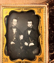 Load image into Gallery viewer, 1/4 daguerreotype 2 men by new york photographer powelson &amp; mendham
