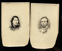 Load image into Gallery viewer, Kansas Pioneer F. Haskell &amp; Wife 1860s cdv photos Leavenworth Photographer
