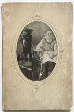 Load image into Gallery viewer, Big Cabinet Photo Little Girl with Her Trick Dog 1900s
